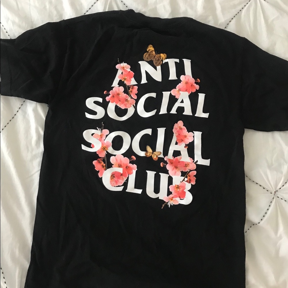 Anti Social Social Club Kkoch Black Tee (flower)